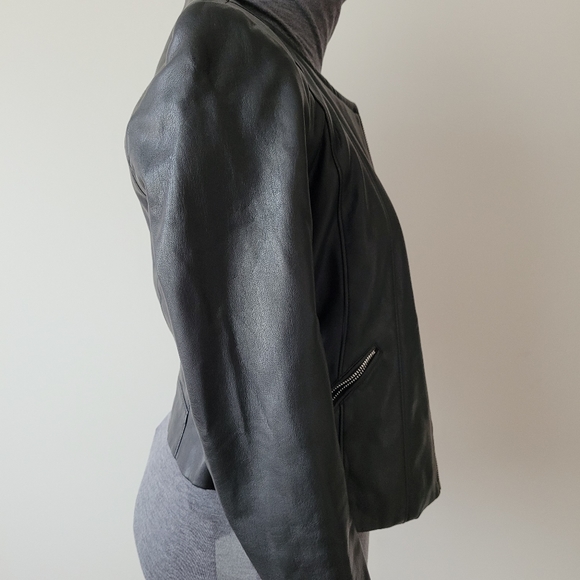 Zara TRF Outerwear Faux Leather Biker Jacket - Picture 8 of 11